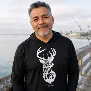 Best Buckin' Dad Hooded Long Sleeve Tee — lifestyle hero