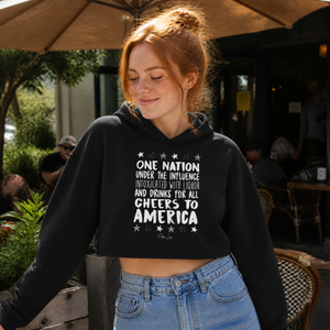 One Nation Under The Influence Cropped Hoodie — lifestyle hero