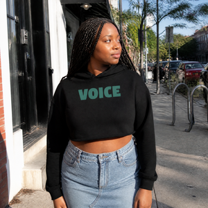 I'll Bring The Voice Of Reason Cropped Hoodie — lifestyle hero