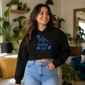 The Beach Is My Happy Place Cropped Hoodie — lifestyle hero