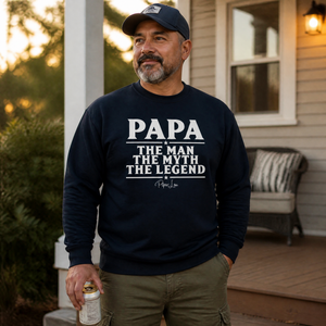 The Man PAPA Graphic Crewneck Sweatshirt — lifestyle hero