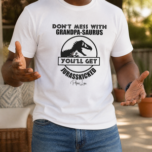 Don't Mess With Grandpasaurus Premium Tee — lifestyle hero