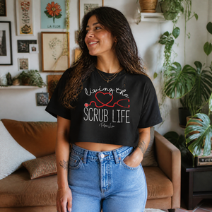 Living The Scrub Life Cropped Boxy Tee — lifestyle hero