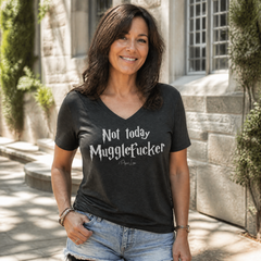 Not Today Mugglefucker Women's Graphic V-Neck — lifestyle hero