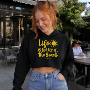 Life Is Better At The Beach Cropped Hoodie — lifestyle hero