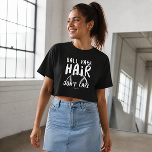 Ball Park Hair Don't Care Cropped Boxy Tee — lifestyle hero