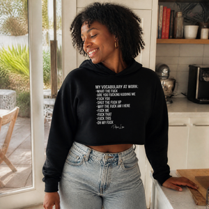 My Vocabulary At Work Cropped Hoodie — lifestyle hero