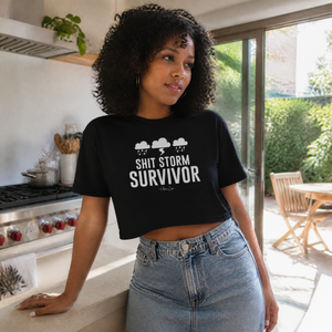 Shit Storm Survivor Cropped Boxy Tee — lifestyle hero