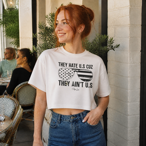 They Hate US Cuz They Ain't US Cropped Boxy Tee — lifestyle hero