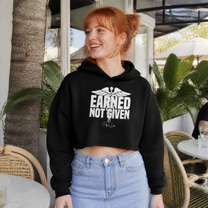 Earned Not Given RN Cropped Hoodie — lifestyle hero