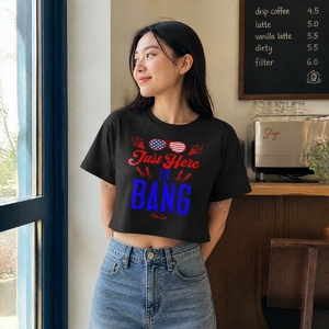 Just Here To Bang Cropped Boxy Tee — lifestyle hero
