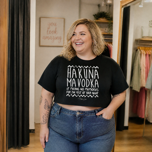 Hakuna Mavodka Cropped Boxy Tee — lifestyle hero