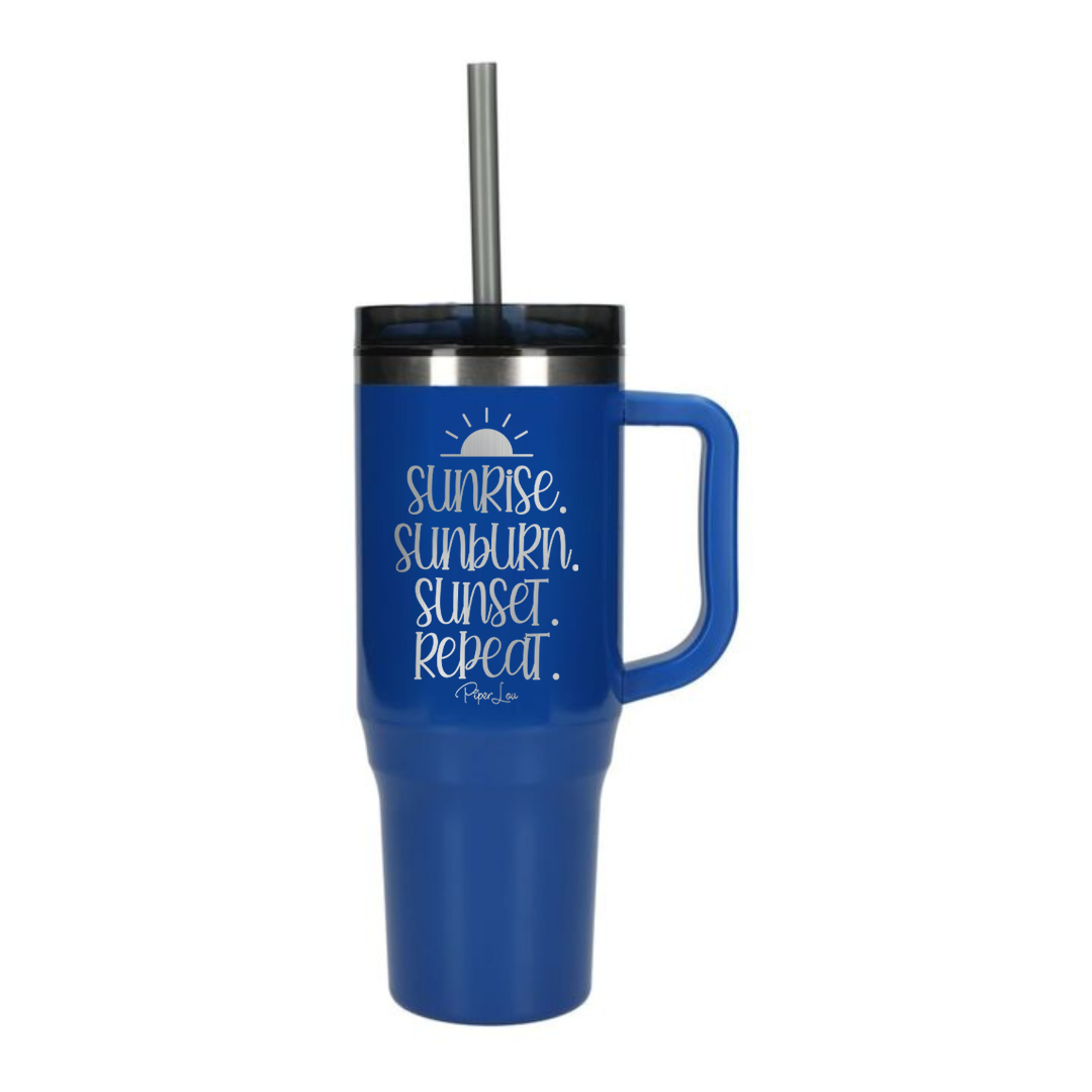 Sunrise Sunburn Sunset Repeat - 40oz Traveler Lite Tumbler + Straw