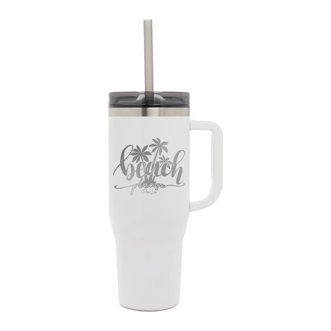 Beach Please - 40oz Traveler Lite Tumbler + Straw