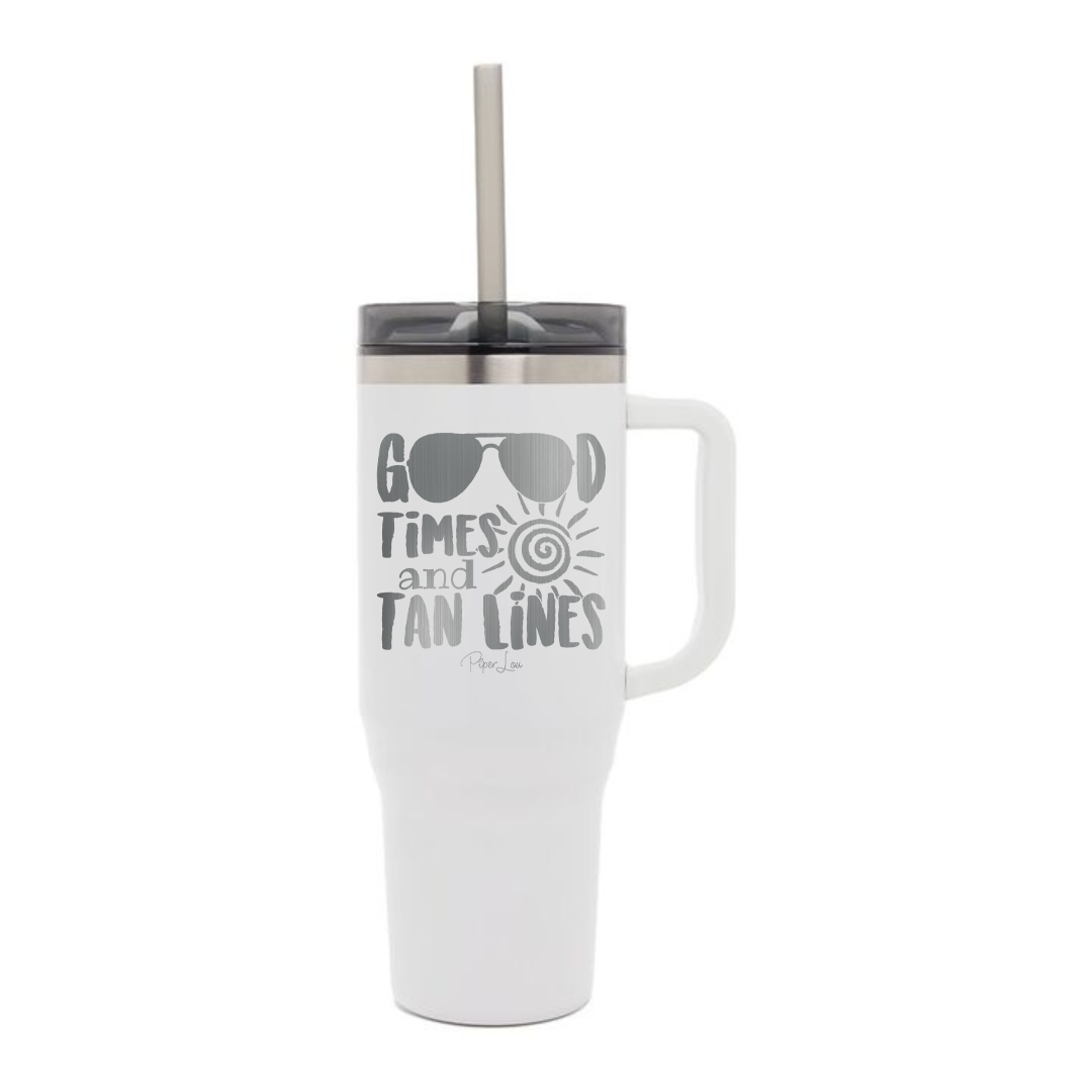Good Times And Tan Lines - 40oz Traveler Lite Tumbler + Straw