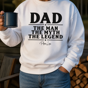 Dad The Man The Myth Graphic Crewneck Sweatshirt — lifestyle hero