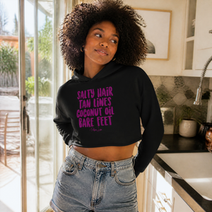 Salty Hair Tan Lines Cropped Hoodie — lifestyle hero
