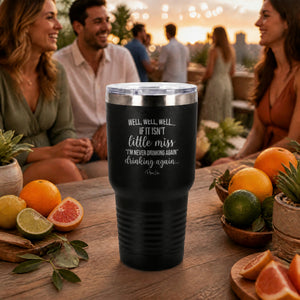 Little Miss Never Drinking Again 30oz Engraved Tundra Tumbler — lifestyle