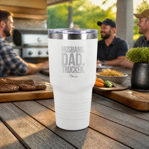 Husband Dad Trucker 30oz Engraved Tundra Tumbler — lifestyle