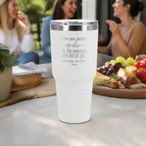 I Give Just Enough Fucks 30oz Engraved Tundra Tumbler — lifestyle
