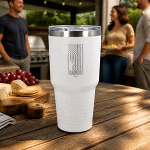 If You Ain't First You're Last 30oz Engraved Tundra Tumbler — lifestyle