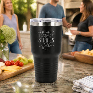 Stars And Stripes Y'all 30oz Engraved Tundra Tumbler — lifestyle