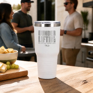 Dunder Liftin 30oz Engraved Tundra Tumbler — lifestyle