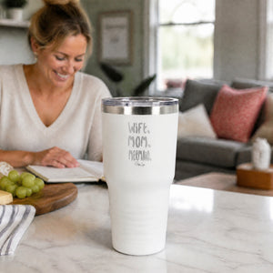 Wife Mom Mermaid 30oz Engraved Tundra Tumbler — lifestyle