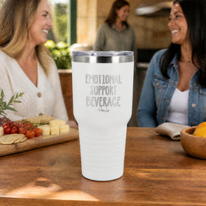 Emotional Support Beverage 30oz Engraved Tundra Tumbler — lifestyle
