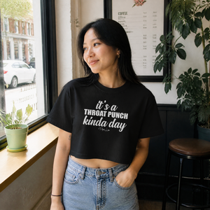 It's A Throat Punch Kinda Day Cropped Boxy Tee — lifestyle hero