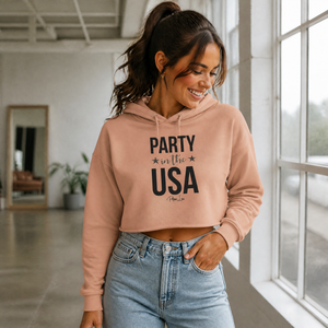 Party In The USA Cropped Hoodie — lifestyle hero