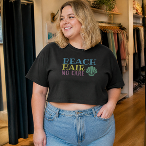 Beach Hair, No Care Cropped Boxy Tee — lifestyle hero