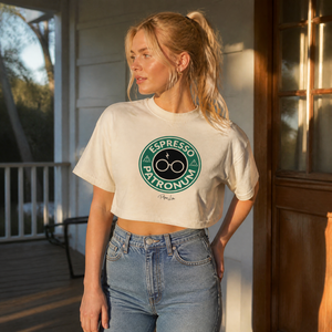 Espresso Patronum Cropped Boxy Tee — lifestyle hero