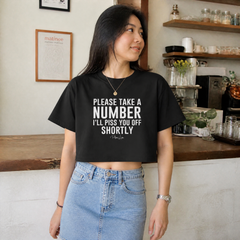 Please Take A Number Cropped Boxy Tee — lifestyle hero