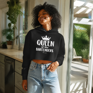 Queen Of The Bartenders Cropped Hoodie — lifestyle hero