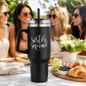 Sister Squad 40oz Engraved Travel Tumbler — lifestyle