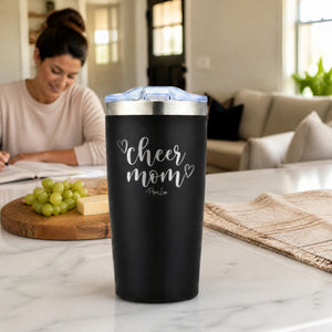 Cheer Mom 20oz Engraved Adventure Tumbler — lifestyle