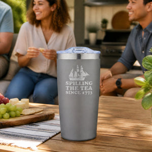 Spilling The Tea Since 1773 20oz Engraved Adventure Tumbler — lifestyle