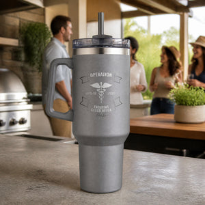Operation Enduring Clusterfuck Nursing 40oz Engraved Travel Tumbler — lifestyle