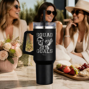 Squad Goals 40oz Engraved Travel Tumbler — lifestyle