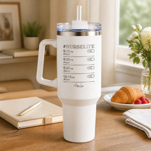 Nurse Life 40oz Engraved Travel Tumbler — lifestyle