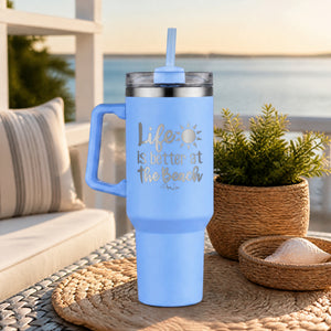 Life Is Better At the Beach 40oz Engraved Travel Tumbler — lifestyle
