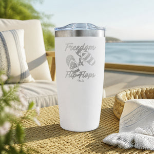 Freedom And Flip Flops 20oz Engraved Adventure Tumbler — lifestyle