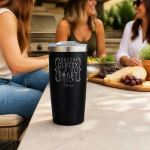 Sassy Classy & A Bit Smart Assy 20oz Engraved Adventure Tumbler — lifestyle