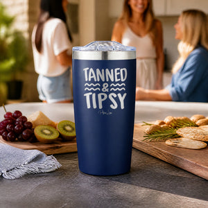 Tanned and Tipsy 20oz Engraved Adventure Tumbler — lifestyle