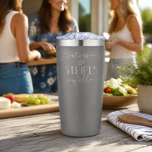Stars And Stripes Y'all 20oz Engraved Adventure Tumbler — lifestyle