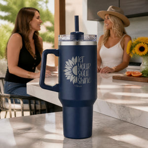 Let Your Soul Shine 40oz Engraved Travel Tumbler — lifestyle