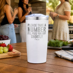 Please Take A Number 20oz Engraved Adventure Tumbler — lifestyle