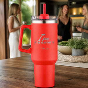 Im The Party Favor 40oz Engraved Travel Tumbler — lifestyle