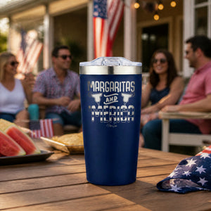 Margaritas And Merica 20oz Engraved Adventure Tumbler — lifestyle